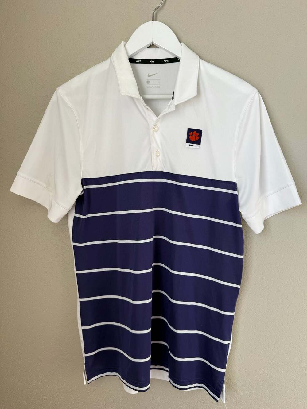 Nike Clemson Tigers Polo Shirt Men's Size Small Logo University Fan Gear